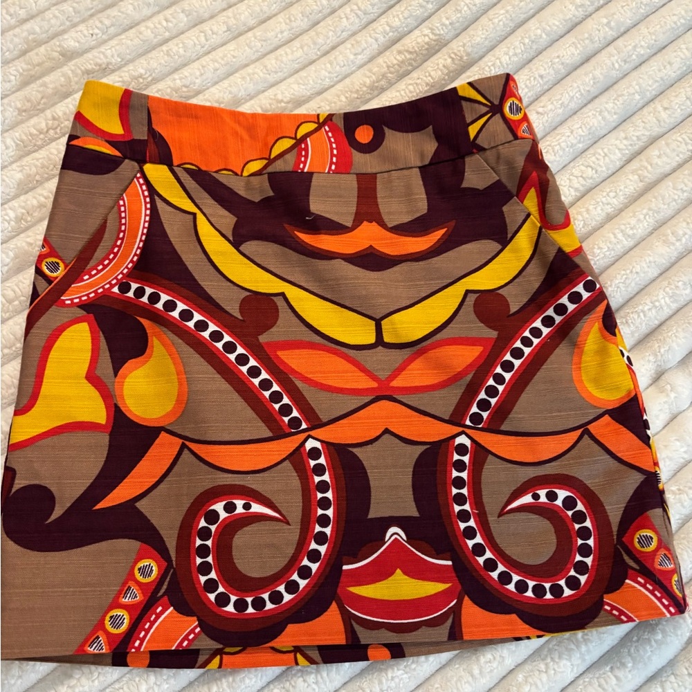 Merona Orange Brown Mini Skirt Resort Wear - Picture 4 of 11